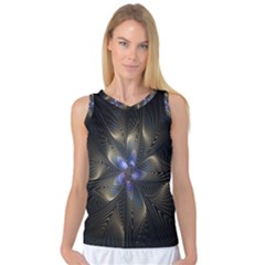 Fractal Blue Abstract Fractal Art Women s Basketball Tank Top