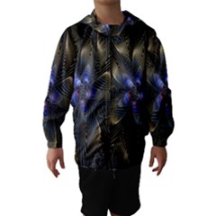 Fractal Blue Abstract Fractal Art Hooded Wind Breaker (kids) by Nexatart