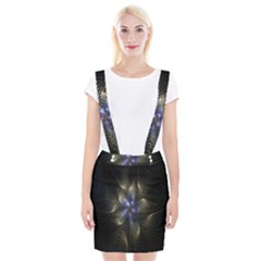 Fractal Blue Abstract Fractal Art Suspender Skirt