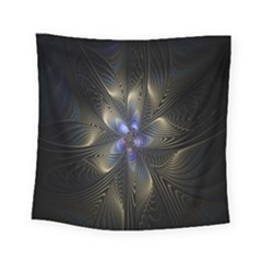 Fractal Blue Abstract Fractal Art Square Tapestry (small)