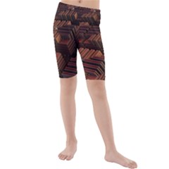 Fractal 3d Render Futuristic Kids  Mid Length Swim Shorts by Nexatart