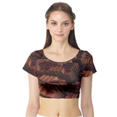 Fractal 3d Render Futuristic Short Sleeve Crop Top (tight Fit)