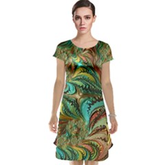 Fractal Artwork Pattern Digital Cap Sleeve Nightdress by Nexatart