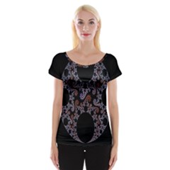 Fractal Complexity Geometric Women s Cap Sleeve Top