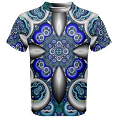 Fractal Cathedral Pattern Mosaic Men s Cotton Tee by Nexatart