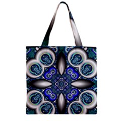 Fractal Cathedral Pattern Mosaic Zipper Grocery Tote Bag