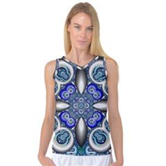 Fractal Cathedral Pattern Mosaic Women s Basketball Tank Top