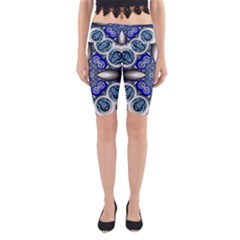 Fractal Cathedral Pattern Mosaic Yoga Cropped Leggings