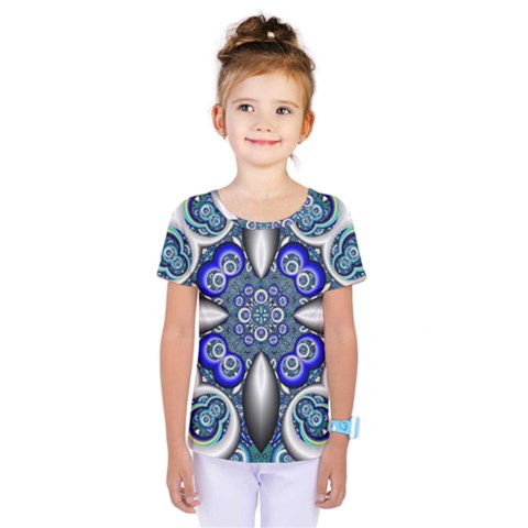 Fractal Cathedral Pattern Mosaic Kids  One Piece Tee by Nexatart