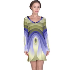 Fractal Eye Fantasy Digital Long Sleeve Nightdress by Nexatart