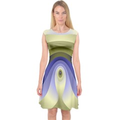 Fractal Eye Fantasy Digital Capsleeve Midi Dress