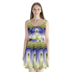 Fractal Eye Fantasy Digital Split Back Mini Dress  by Nexatart