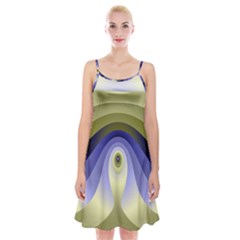 Fractal Eye Fantasy Digital Spaghetti Strap Velvet Dress