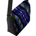 Fractal Blue Lines Colorful Flap Messenger Bag (L)  View2