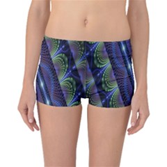 Fractal Blue Lines Colorful Boyleg Bikini Bottoms