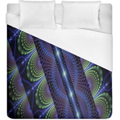 Fractal Blue Lines Colorful Duvet Cover (king Size)