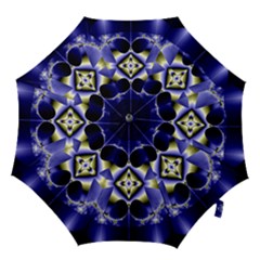 Fractal Fantasy Blue Beauty Hook Handle Umbrellas (large)