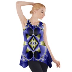 Fractal Fantasy Blue Beauty Side Drop Tank Tunic by Nexatart