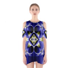 Fractal Fantasy Blue Beauty Shoulder Cutout One Piece by Nexatart