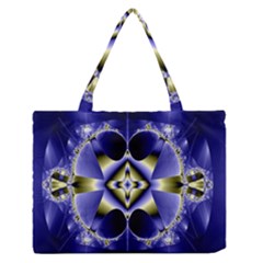 Fractal Fantasy Blue Beauty Medium Zipper Tote Bag