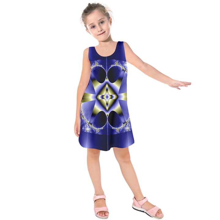 Fractal Fantasy Blue Beauty Kids  Sleeveless Dress