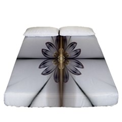 Fractal Fleur Elegance Flower Fitted Sheet (queen Size)