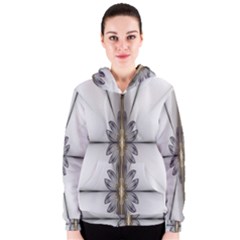 Fractal Fleur Elegance Flower Women s Zipper Hoodie