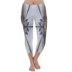 Fractal Fleur Elegance Flower Capri Winter Leggings 