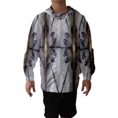 Fractal Fleur Elegance Flower Hooded Wind Breaker (Kids)