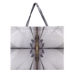 Fractal Fleur Elegance Flower Zipper Large Tote Bag