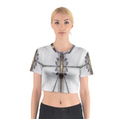 Fractal Fleur Elegance Flower Cotton Crop Top