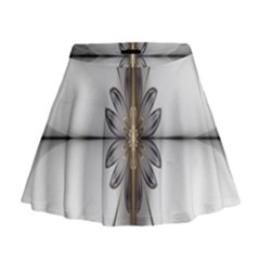 Fractal Fleur Elegance Flower Mini Flare Skirt