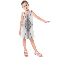 Fractal Fleur Elegance Flower Kids  Sleeveless Dress