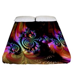 Fractal Colorful Background Fitted Sheet (california King Size)