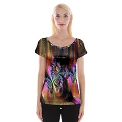 Fractal Colorful Background Women s Cap Sleeve Top