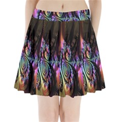 Fractal Colorful Background Pleated Mini Skirt