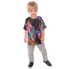 Fractal Colorful Background Kids  Raglan Tee