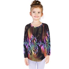 Fractal Colorful Background Kids  Long Sleeve Tee