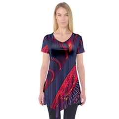 Fractal Art Digital Art Short Sleeve Tunic 