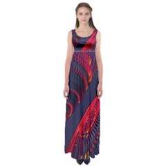 Fractal Art Digital Art Empire Waist Maxi Dress