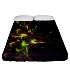 Fractal Flame Light Energy Fitted Sheet (king Size)