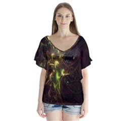 Fractal Flame Light Energy Flutter Sleeve Top