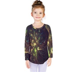 Fractal Flame Light Energy Kids  Long Sleeve Tee