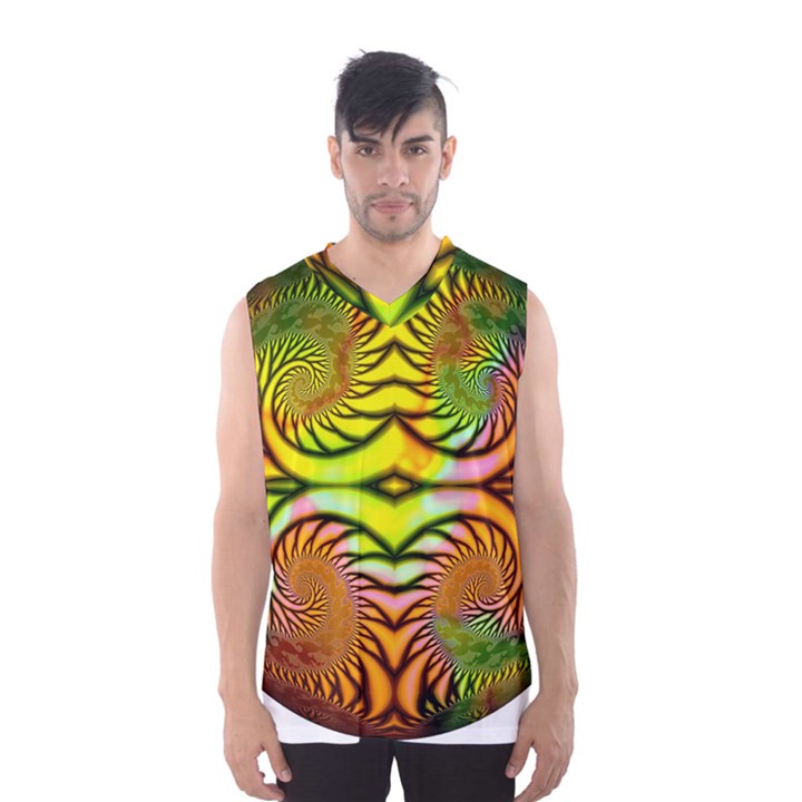 Fractals Ball About Abstract Men s Basketball Tank Top