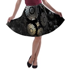 Fractal Sphere Steel 3d Structures A-line Skater Skirt