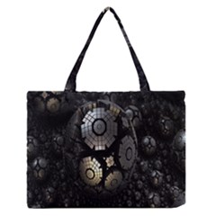 Fractal Sphere Steel 3d Structures Medium Zipper Tote Bag