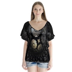 Fractal Sphere Steel 3d Structures Flutter Sleeve Top