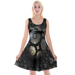 Fractal Sphere Steel 3d Structures Reversible Velvet Sleeveless Dress by Nexatart