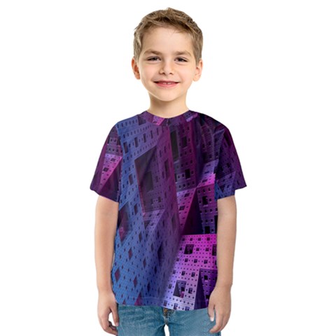 Fractals Geometry Graphic Kids  Sport Mesh Tee by Nexatart