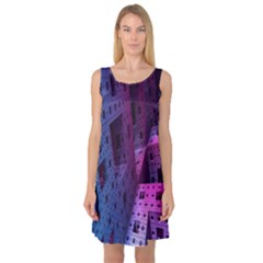 Fractals Geometry Graphic Sleeveless Satin Nightdress by Nexatart